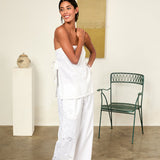 Ciao Lucia - Sebastian White Embroidered Linen Top