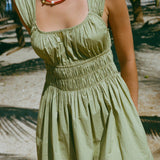 Ciao Lucia - Abella Khaki Washed Cotton Poplin Dress
