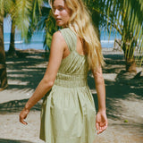 Ciao Lucia - Abella Khaki Washed Cotton Poplin Dress