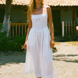 Ciao Lucia - Neroni White Floral Embroidered Linen Dress