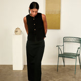 Ciao Lucia - Borgia Black Linen Skirt