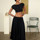 Ciao Lucia - Razza Black Jersey Crop Top