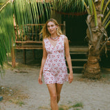 Ciao Lucia - Castelo Geranium Print Silk Mini Dress