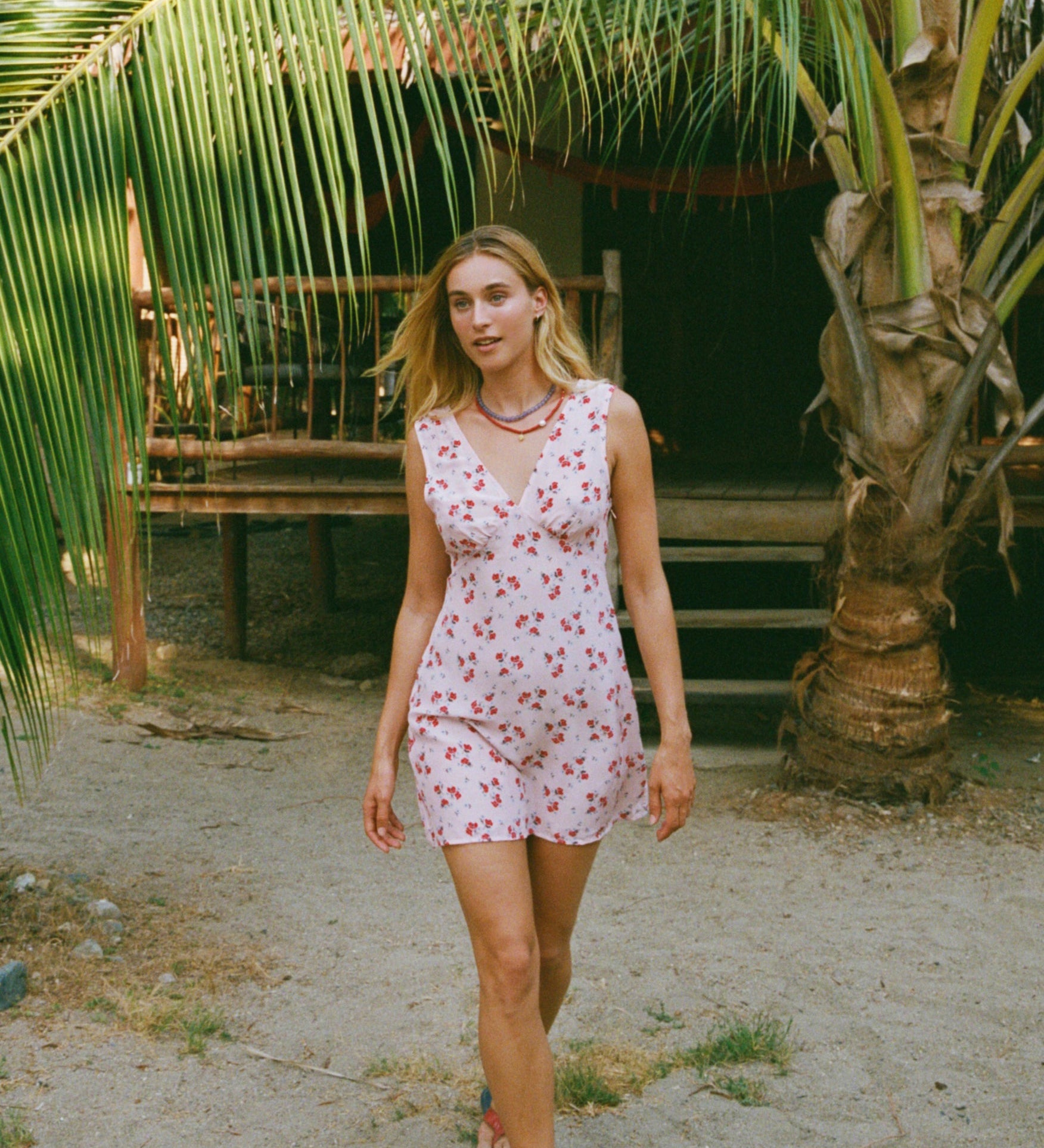 Ciao Lucia - Castelo Geranium Print Silk Mini Dress