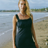Ciao Lucia - Fiore Navy Pin Dot Silky Midi Dress