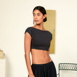 Ciao Lucia - Razza Black Jersey Crop Top
