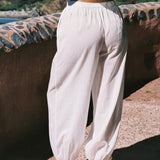 Ciao Lucia - Vera White Floral Embroidered Cotton Voile Pant
