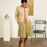 Ciao Lucia - Deo Khaki Cotton Knit Cardigan