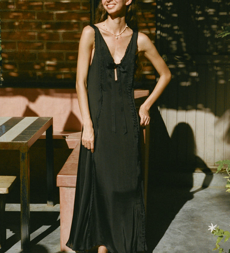 Ciao Lucia - Serena Black Cupro Dress