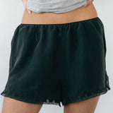 Ciao Lucia - Dito Black Embroidered Silk Short