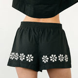Ciao Lucia - Samaya Black Embroidered Cotton Voile Short