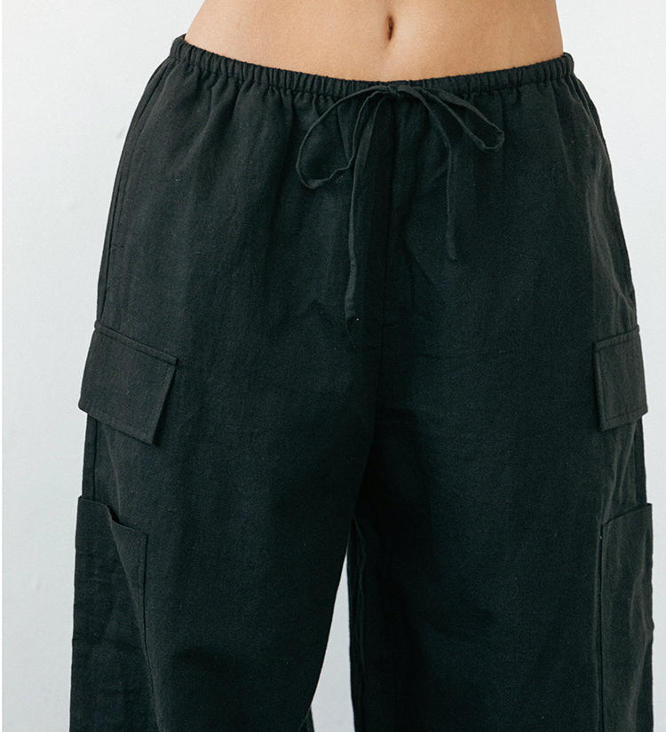 Ciao Lucia - Marceau Black Linen Pant