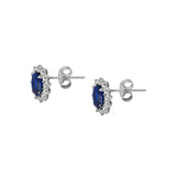 Dorsey - SPENCER STUD EARRINGS IN LAB BLUE SAPPHIRE AND LAB WHITE SAPPHIRE