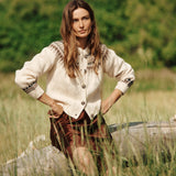 DÔEN - CLARKE CARDIGAN -- OATMEAL OLYMPIA FAIR ISLE
