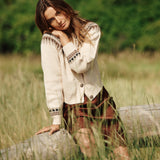DÔEN - CLARKE CARDIGAN -- OATMEAL OLYMPIA FAIR ISLE