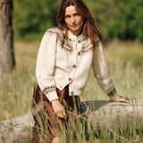 DÔEN - CLARKE CARDIGAN -- OATMEAL OLYMPIA FAIR ISLE