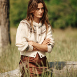 DÔEN - CLARKE CARDIGAN -- OATMEAL OLYMPIA FAIR ISLE