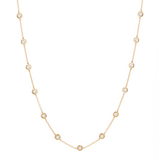 Dorsey - CLEMENCE, LAB WHITE SAPPHIRE 1.50 CARAT 15 STONE STRAND NECKLACE, GOLD