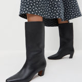 Loeffler Randall - Cleo Black Leather Mid-Calf Boot
