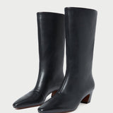 Loeffler Randall - Cleo Black Leather Mid-Calf Boot
