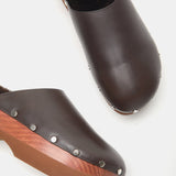 Le Monde Beryl - Clog / Chocolate Leather Mink Shearling