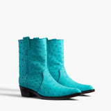 Khaite - Clive Ankle Boot in Crystal Blue Ostrich