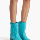 Khaite - Clive Ankle Boot in Crystal Blue Ostrich