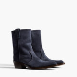 Khaite - Clive Ankle Boot in Midnight Navy Suede