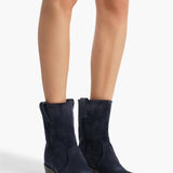 Khaite - Clive Ankle Boot in Midnight Navy Suede