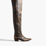 Khaite - Clive Over-the-Knee Flat Boot in Vintage Black Leather