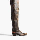 Khaite - Clive Over - the - Knee Flat Boot in Vintage Black Leather