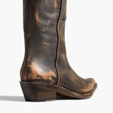 Khaite - Clive Over-the-Knee Flat Boot in Vintage Black Leather