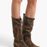 Khaite - Clive Boot in Vintage Black Leather