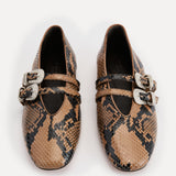 Le Monde Beryl - Classic Claudia / Fango Leather Snake Effect