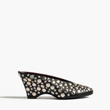 Khaite - Cloak Mule in Black Leather with Silver Studs