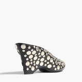 Khaite - Cloak Mule in Black Leather with Silver Studs