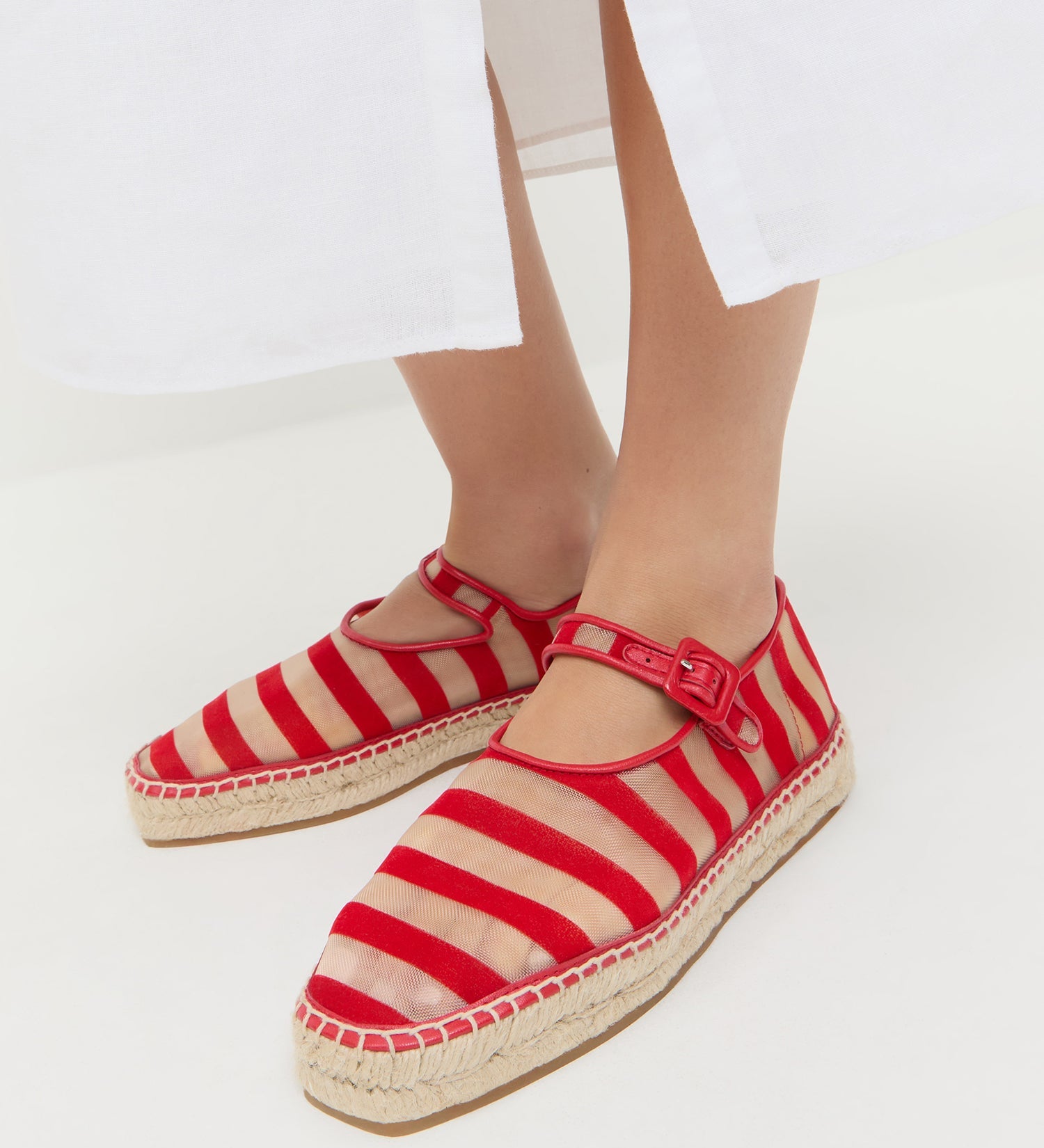 Loeffler Randall - Clover Red/Caramel Mesh Espadrille