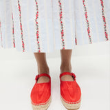 Loeffler Randall - Clover Red Moiré Espadrille