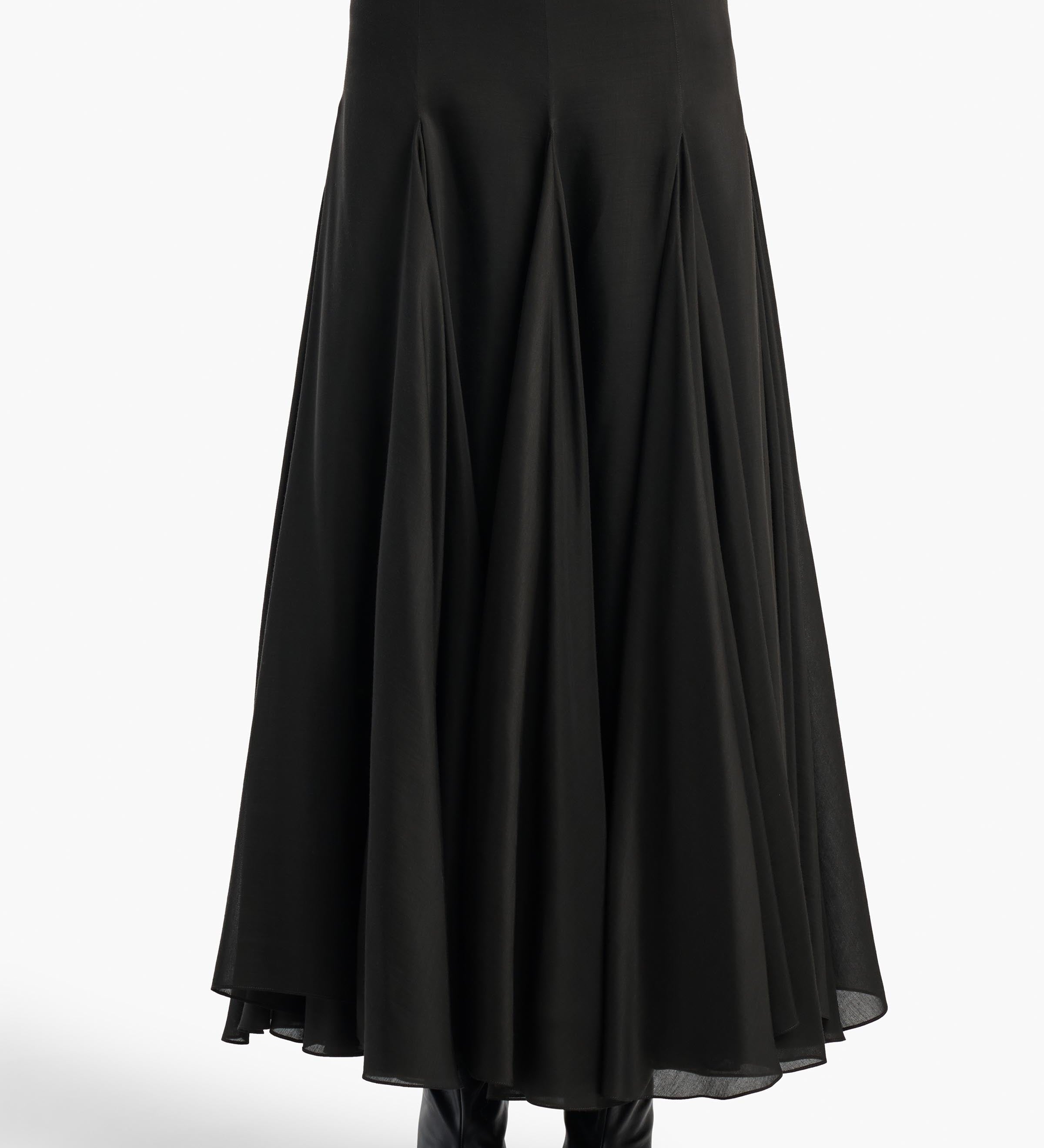 Khaite - Coda Skirt in Black Silk Blend