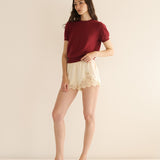 DÔEN - COLOMBE CASHMERE TOP -- MALBEC