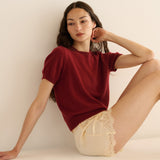 DÔEN - COLOMBE CASHMERE TOP -- MALBEC