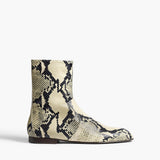 Khaite - Colt Ankle Boot in Natural Python-Embossed Leather