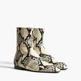 Khaite - Colt Ankle Boot in Natural Python-Embossed Leather