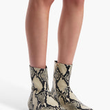 Khaite - Colt Ankle Boot in Natural Python-Embossed Leather