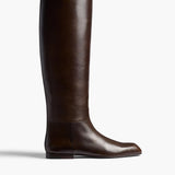 Khaite - Colt Knee - High Boot in Vintage Brown Leather