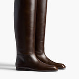 Khaite - Colt Knee - High Boot in Vintage Brown Leather