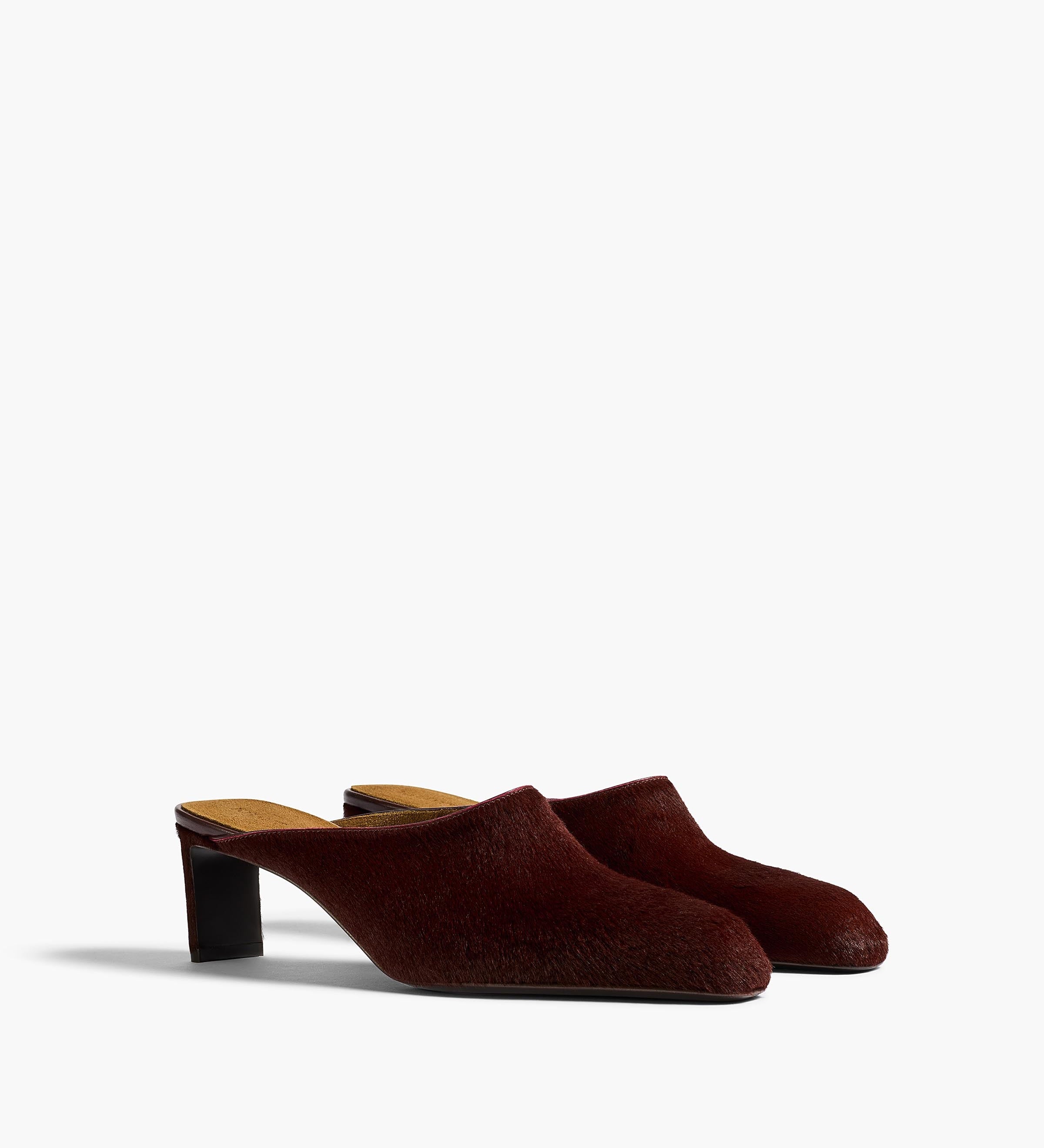 Khaite - Colt Low Mule in Rouge Noir Haircalf