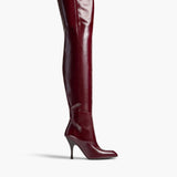 Khaite - Colt Over - the - Knee Heel Boot in Bordeaux Leather
