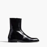 Khaite - Colt Ankle Boot in Black Glazed Leather