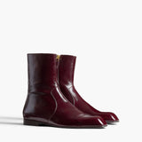 Khaite - Colt Ankle Boot in Bordeaux Glazed Leather